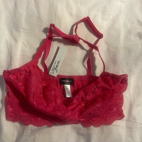 Cosabella Never Say Never Sweetie Lace Bralette: Raspberry - Picture 4 of 8